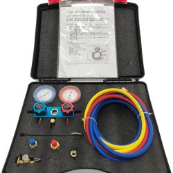 □□ タカトテクニカ R134a カーエアコン用ゲージマニホールド サービスキット E7-134 Bランク