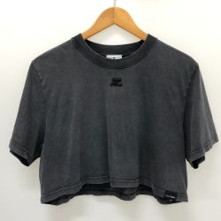 □□ courreges クレージュ 半袖Tシャツ クロップド XXLサイズ 223JTS077JS00719071 グレー Bランク