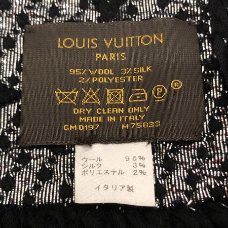  LOUIS VUITTON ルイヴィトン マフラー エシャルプ・ロゴマニア シャイン M75833 ブラック