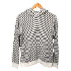 □□ visvim パーカー プルオーバーパーカ SIZE S ボーダー ホワイト×ブラック Cランク