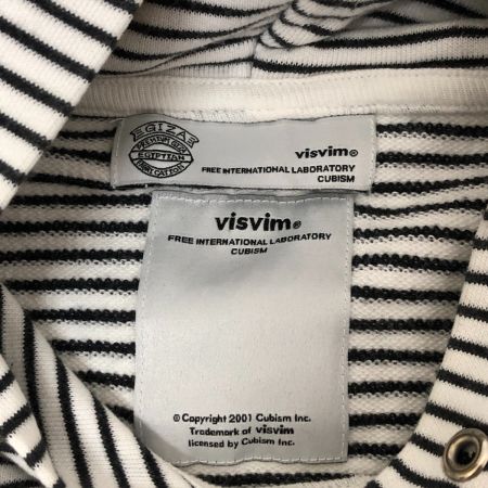  visvim パーカー プルオーバーパーカ SIZE S ボーダー ホワイト×ブラック