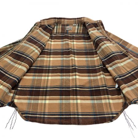  HOUSTON ヒューストン チェックビエラシャツ Lサイズ 85692053 ブラウン系