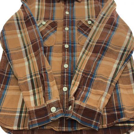  HOUSTON ヒューストン チェックビエラシャツ Lサイズ 85692053 ブラウン系