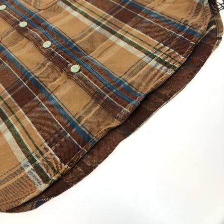  HOUSTON ヒューストン チェックビエラシャツ Lサイズ 85692053 ブラウン系