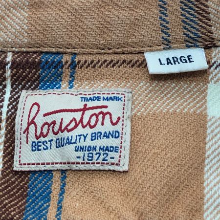  HOUSTON ヒューストン チェックビエラシャツ Lサイズ 85692053 ブラウン系