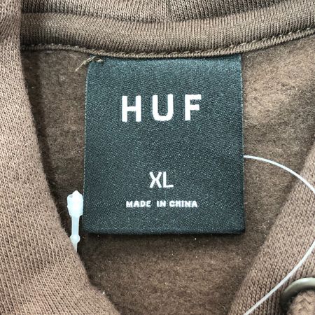  HUF パーカー スウェット 裏起毛 XLサイズ PF00573 ブラウン