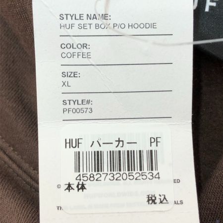  HUF パーカー スウェット 裏起毛 XLサイズ PF00573 ブラウン
