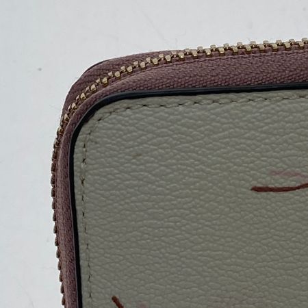  COACH コーチ 長財布　ロング ジップ アラウンド ウォレット ウィズ フローラル プリント C4455 ホワイト系