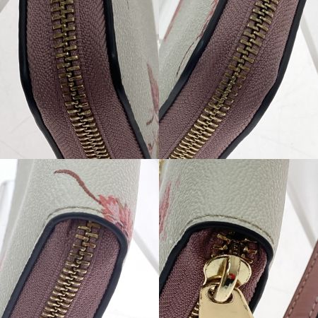  COACH コーチ 長財布　ロング ジップ アラウンド ウォレット ウィズ フローラル プリント C4455 ホワイト系