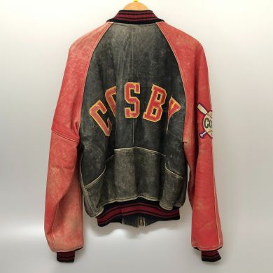 GERRY COSBY レザースタジャン Sサイズ ブラック×レッド｜中古 