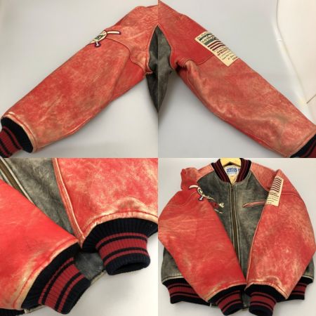  GERRY COSBY レザースタジャン Sサイズ ブラック×レッド