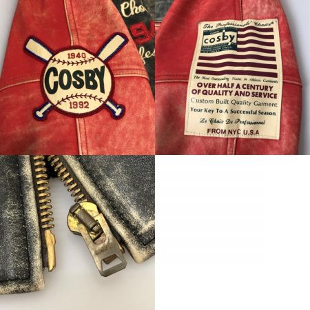  GERRY COSBY レザースタジャン Sサイズ ブラック×レッド