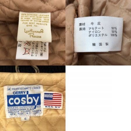  GERRY COSBY レザースタジャン Sサイズ ブラック×レッド