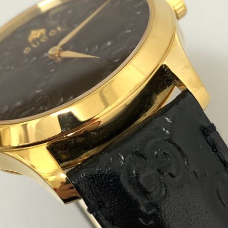  GUCCI グッチ 腕時計 G-タイムレス ウォッチ クオーツ 126.4 ブラック x ゴールド