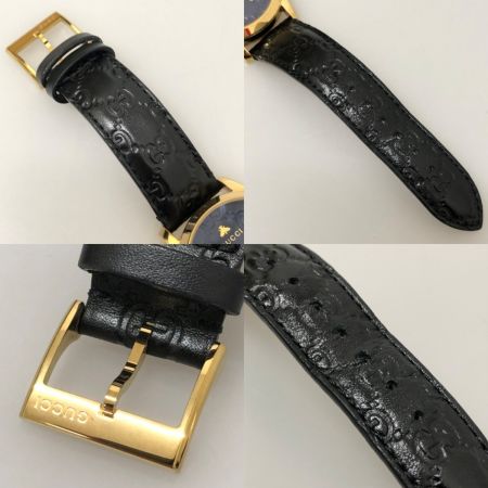  GUCCI グッチ 腕時計 G-タイムレス ウォッチ クオーツ 126.4 ブラック x ゴールド