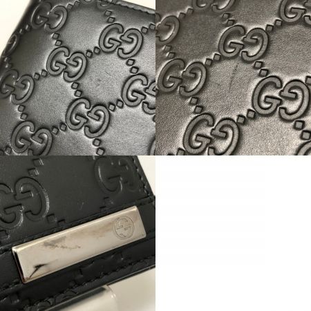  GUCCI グッチ 二つ折り財布 グッチシマ GG柄 ロゴプレート 本体のみ 365481 ブラック