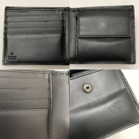  GUCCI グッチ 二つ折り財布 グッチシマ GG柄 ロゴプレート 本体のみ 365481 ブラック