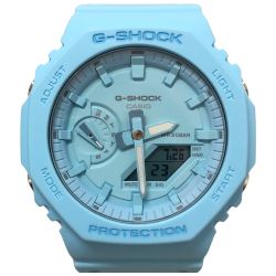 □□ CASIO カシオ G-SHOCK 腕時計 ワントーンシリーズ クオーツ GA-2100 ブルー Aランク