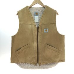 □□ Carhartt カーハート 裏ボア ダック ベスト サイズ不明 ベージュ Cランク