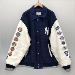 □□ G-III SPORTS by Carl Banks ニューヨークヤンキース スタジャン ジャケット XXLサイズ ネイビー系 Cランク