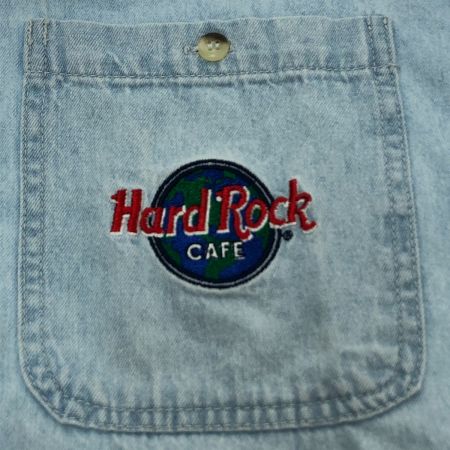  Hard Rock CAFE ハードロックカフェ デニムシャツ Sサイズ RN79177 ライトブルー