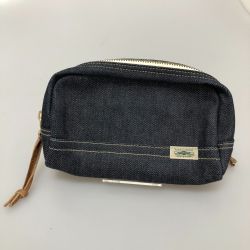 □□ PORTER ポーター サンフォライズド デニム ポーチ 本体のみ 646-09084 インディゴ Sランク
