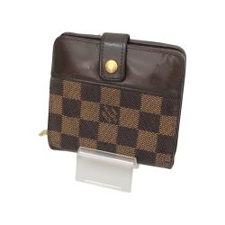 □□ LOUIS VUITTON ルイヴィトン ダミエ コンパクト・ジップ 二つ折り財布 本体のみ N61668 ブラウン Cランク