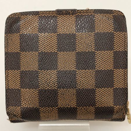  LOUIS VUITTON ルイヴィトン ダミエ コンパクト・ジップ 二つ折り財布 本体のみ N61668 ブラウン