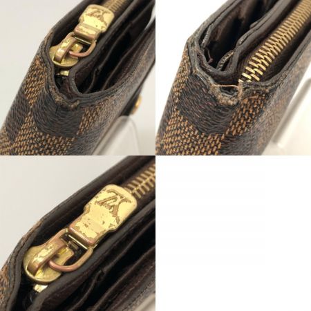  LOUIS VUITTON ルイヴィトン ダミエ コンパクト・ジップ 二つ折り財布 本体のみ N61668 ブラウン