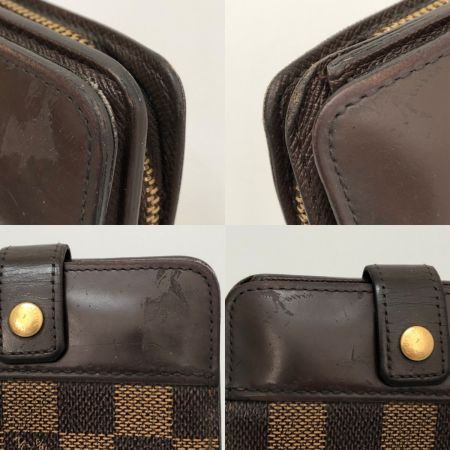  LOUIS VUITTON ルイヴィトン ダミエ コンパクト・ジップ 二つ折り財布 本体のみ N61668 ブラウン