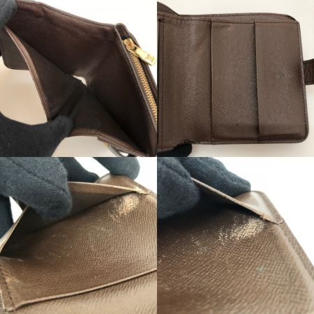  LOUIS VUITTON ルイヴィトン ダミエ コンパクト・ジップ 二つ折り財布 本体のみ N61668 ブラウン