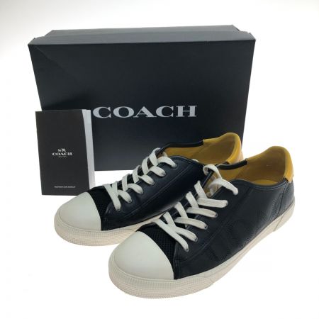  COACH コーチ ロートップ スニーカー 25.5cm FG4671 ブラック×イエロー