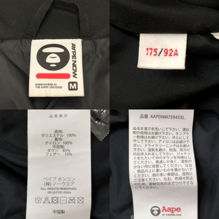  A BATHING APE アベイシングエイプ ダウンジャケット Mサイズ AAPDNM7594XXL ブラック