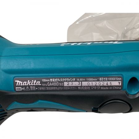  MAKITA マキタ  100mm　充電式ディスクグラインダ  14.4v GA400DRF