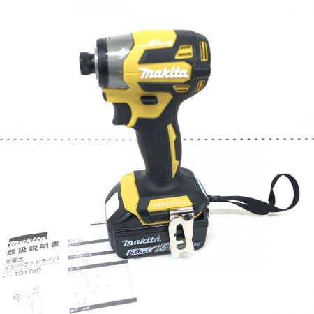 ДД MAKITA マキタ インパクトドライバ 未使用品(S) 充電池1個付 コードレス式 18v  TD173D イエロー