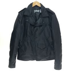 □□ Schott ショット ダブルライダースジャケット ナイロン Lサイズ 3172006 ブラック Bランク