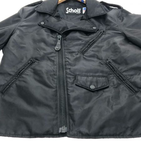  Schott ショット ダブルライダースジャケット ナイロン Lサイズ 3172006 ブラック