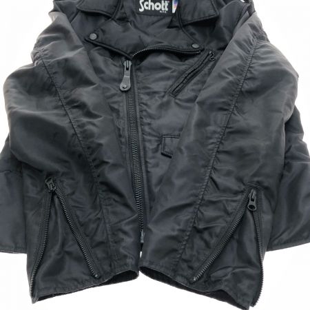  Schott ショット ダブルライダースジャケット ナイロン Lサイズ 3172006 ブラック