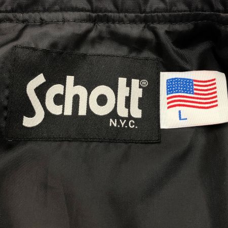  Schott ショット ダブルライダースジャケット ナイロン Lサイズ 3172006 ブラック