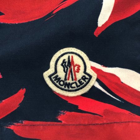 MONCLER モンクレール プリント ロゴ パッチ スイム ショーツ パンツ Mサイズ G10912C70800 ネイビー×レッド×ホワイト