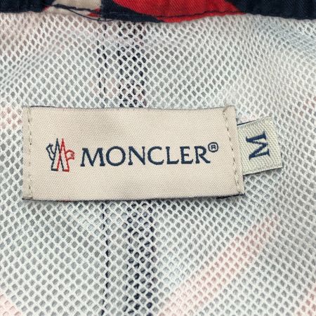  MONCLER モンクレール プリント ロゴ パッチ スイム ショーツ パンツ Mサイズ G10912C70800 ネイビー×レッド×ホワイト