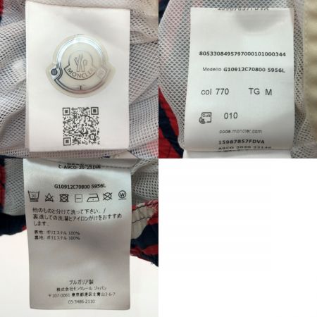  MONCLER モンクレール プリント ロゴ パッチ スイム ショーツ パンツ Mサイズ G10912C70800 ネイビー×レッド×ホワイト
