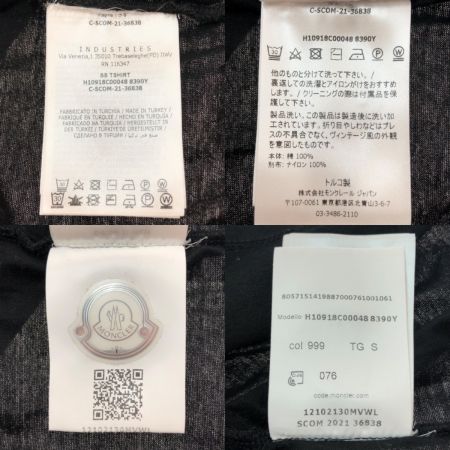  MONCLER モンクレール 半袖Tシャツ Sサイズ H10918C00048 8390Y ブラック