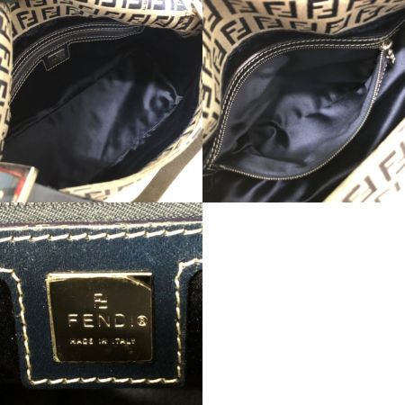  FENDI フェンディ ズッキーノ ショルダーバッグ マンマバケット ハンドバッグ 本体のみ 26325/2CH ネイビー