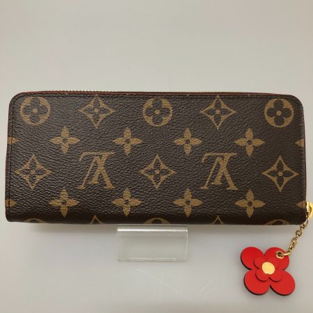  LOUIS VUITTON ルイヴィトン 長財布 モノグラム ポルトフォイユ クレマンス フラワーチャーム M62940 ブラウン/レッド