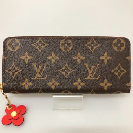  LOUIS VUITTON ルイヴィトン 長財布 モノグラム ポルトフォイユ クレマンス フラワーチャーム M62940 ブラウン/レッド