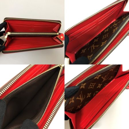  LOUIS VUITTON ルイヴィトン 長財布 モノグラム ポルトフォイユ クレマンス フラワーチャーム M62940 ブラウン/レッド
