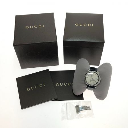  GUCCI グッチ 腕時計 G-タイムレス コレクション 自動巻き YA126313 シルバー x ブラック