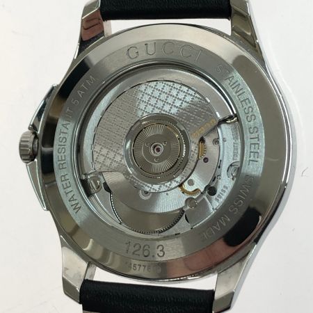  GUCCI グッチ 腕時計 G-タイムレス コレクション 自動巻き YA126313 シルバー x ブラック