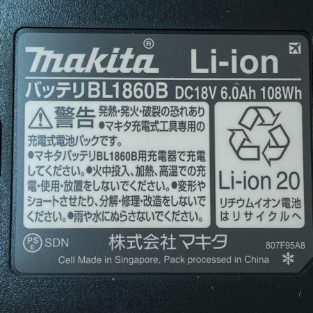  MAKITA マキタ バッテリー　6.0Ah　18V BL1860B